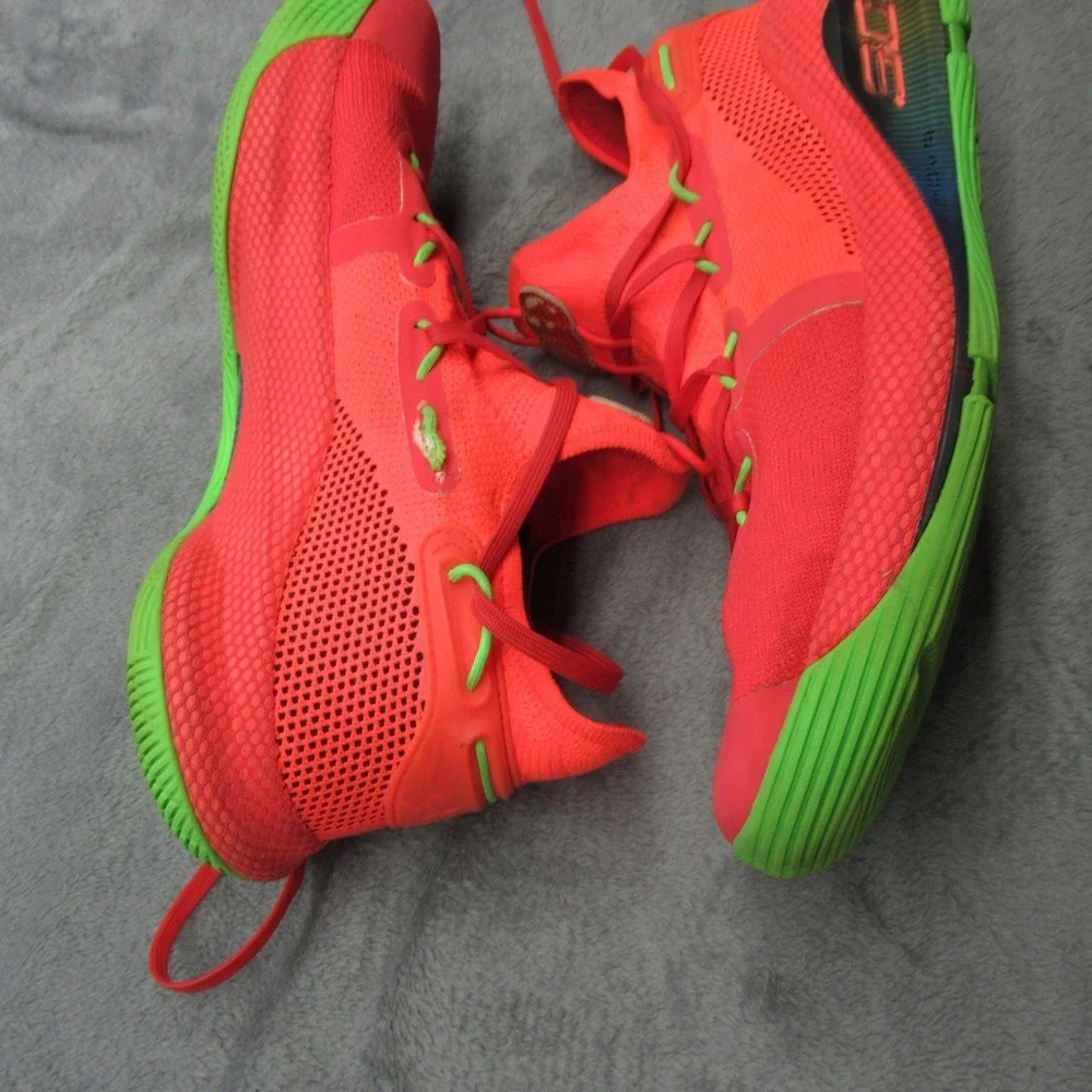 Under Armour Curry 6 Shoes Men 12.5 Salmon Green VI Basketball Chunky Sneakers
